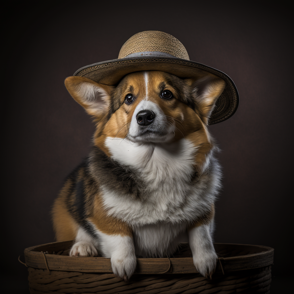 Pembroke Welsh Dogs In Hats