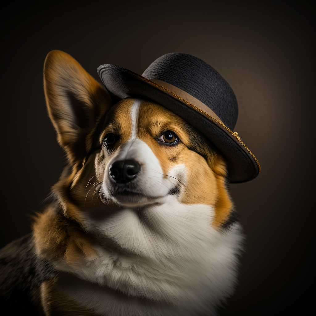 Pembroke Welsh Dogs In Hats